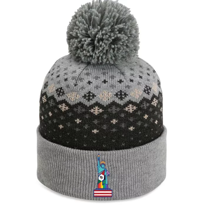 Diverse Statue Of Liberty The Baniff Cuffed Pom Beanie