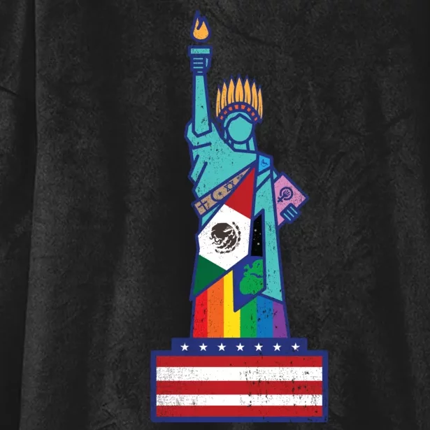 Diverse Statue Of Liberty Hooded Wearable Blanket