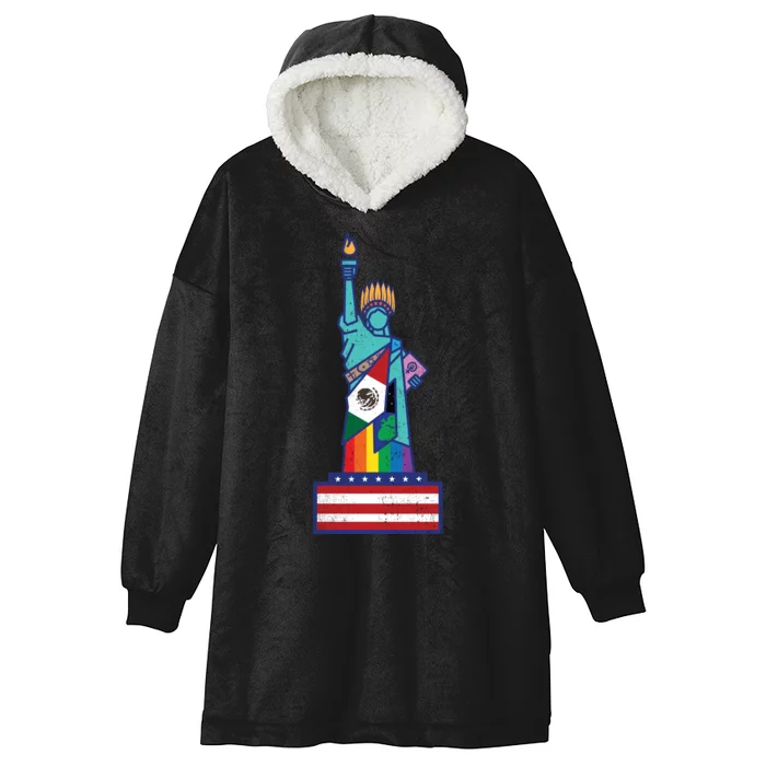 Diverse Statue Of Liberty Hooded Wearable Blanket