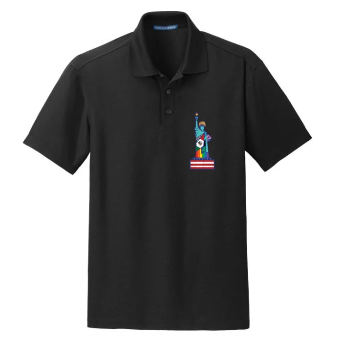 Diverse Statue Of Liberty Dry Zone Grid Performance Polo