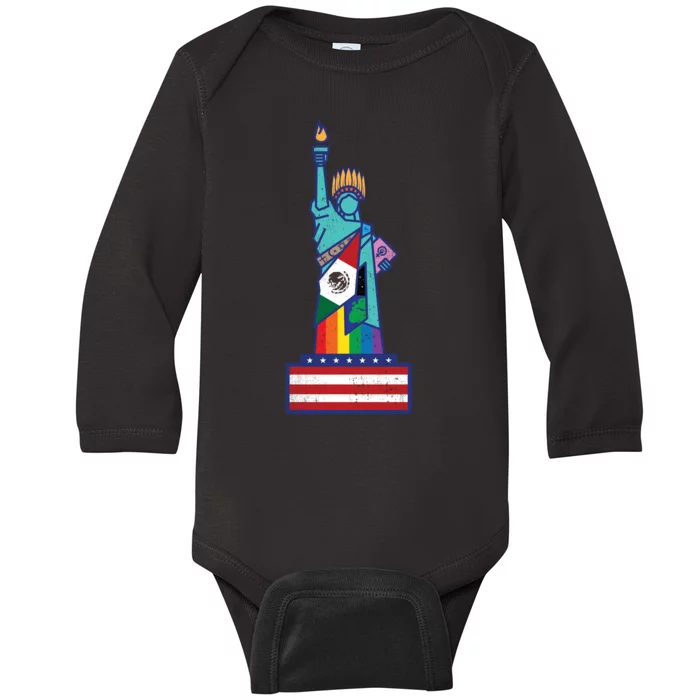 Diverse Statue Of Liberty Baby Long Sleeve Bodysuit