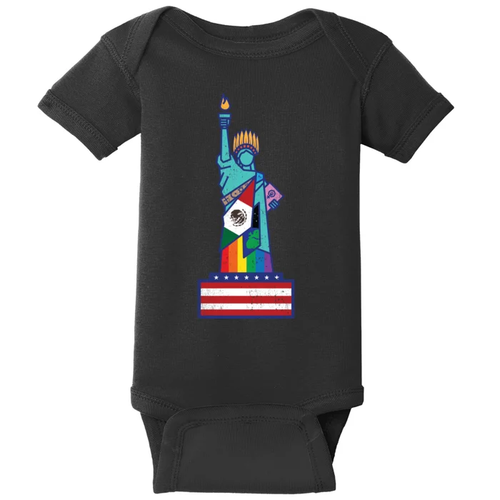 Diverse Statue Of Liberty Baby Bodysuit