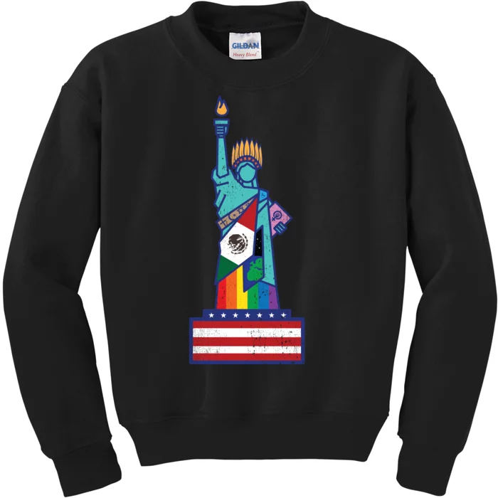 Diverse Statue Of Liberty Kids Sweatshirt