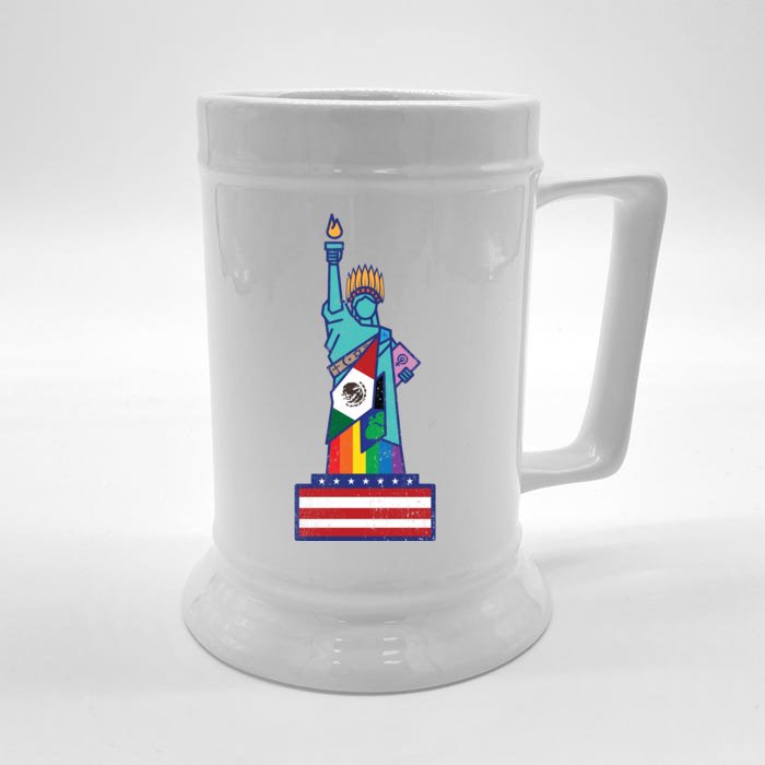 Diverse Statue Of Liberty Front & Back Beer Stein