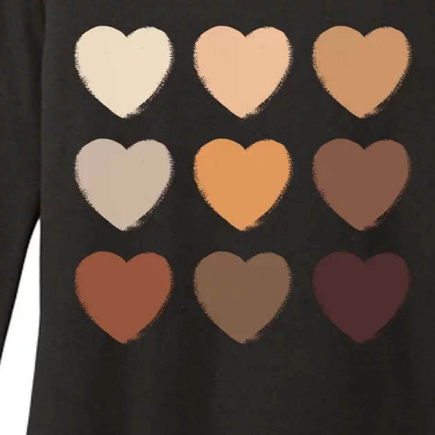 Diversity Skintones Hearts Womens CVC Long Sleeve Shirt