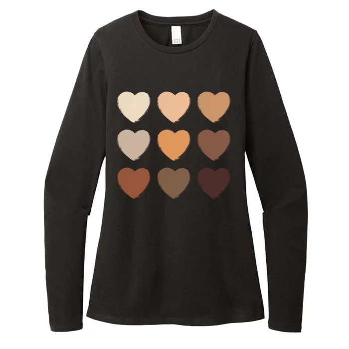 Diversity Skintones Hearts Womens CVC Long Sleeve Shirt