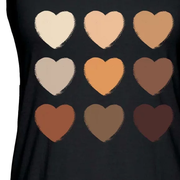 Diversity Skintones Hearts Ladies Essential Flowy Tank