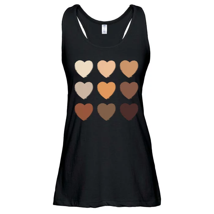 Diversity Skintones Hearts Ladies Essential Flowy Tank