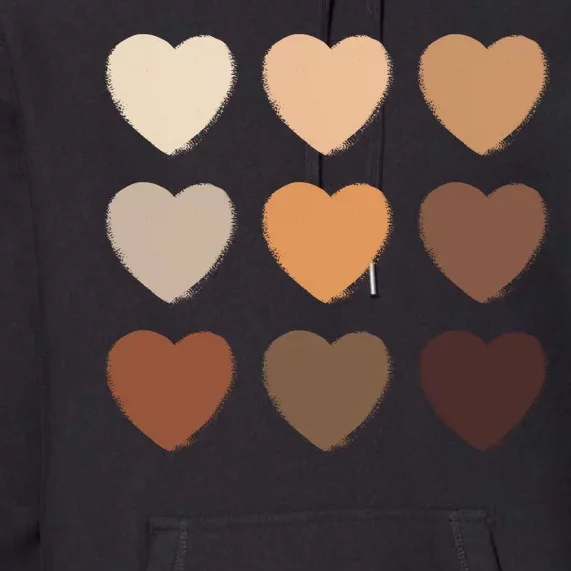 Diversity Skintones Hearts Premium Hoodie