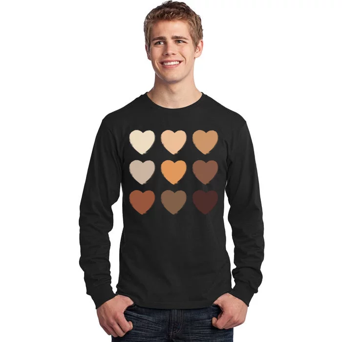 Diversity Skintones Hearts Tall Long Sleeve T-Shirt