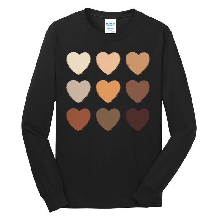 Diversity Skintones Hearts Tall Long Sleeve T-Shirt