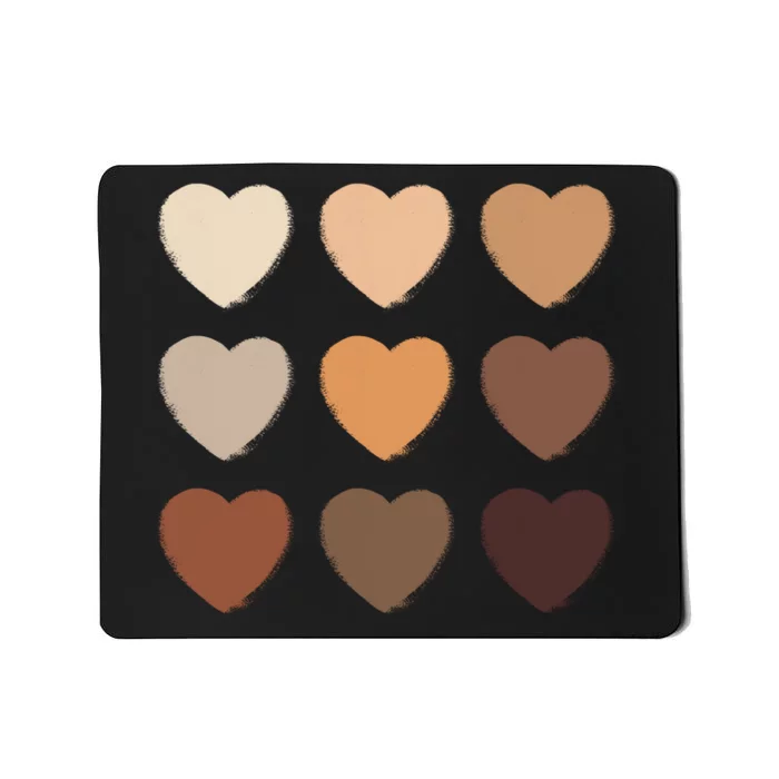 Diversity Skintones Hearts Mousepad