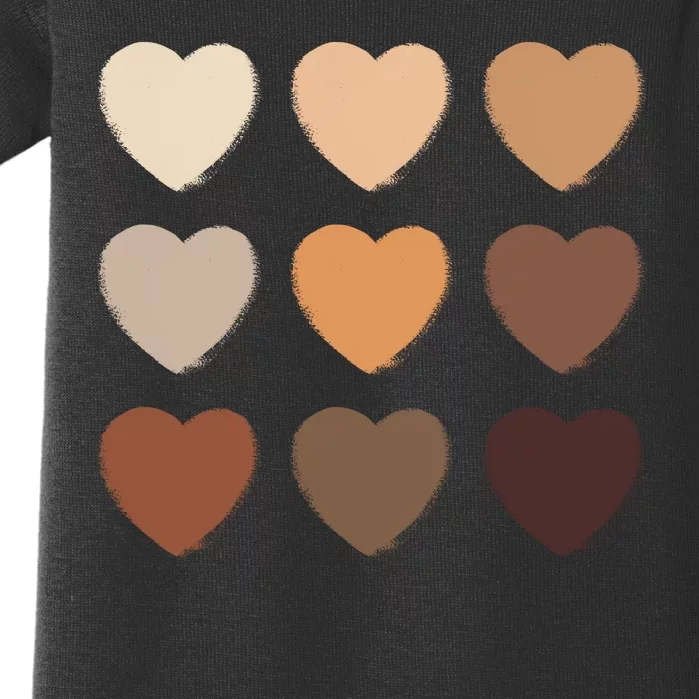 Diversity Skintones Hearts Baby Bodysuit