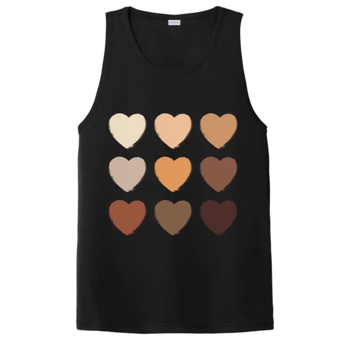 Diversity Skintones Hearts Performance Tank