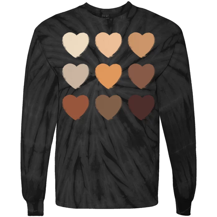 Diversity Skintones Hearts Tie-Dye Long Sleeve Shirt