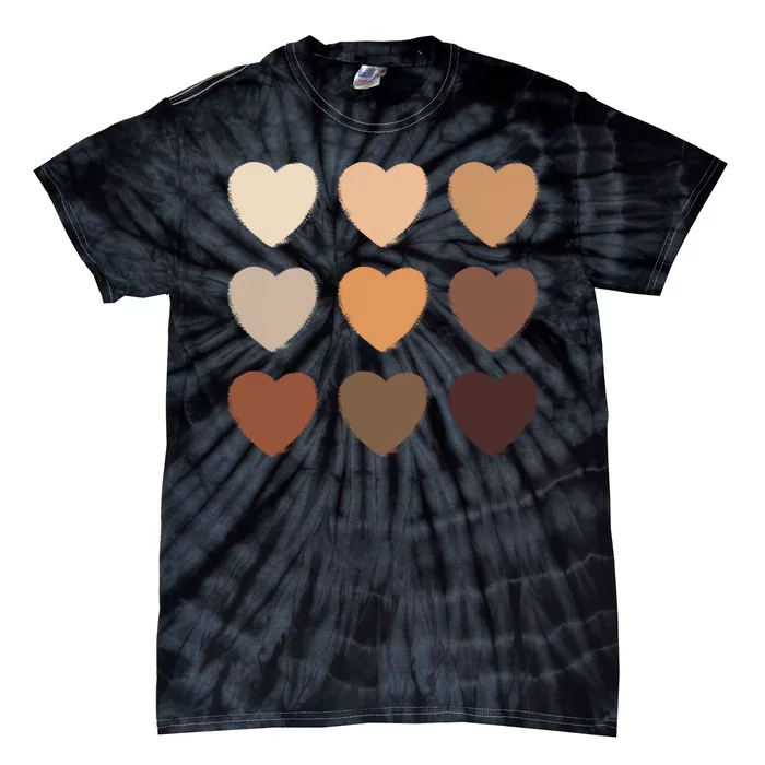 Diversity Skintones Hearts Tie-Dye T-Shirt