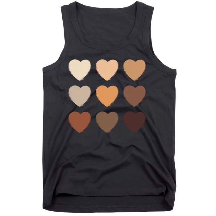 Diversity Skintones Hearts Tank Top