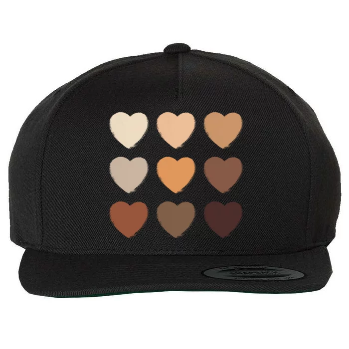 Diversity Skintones Hearts Wool Snapback Cap