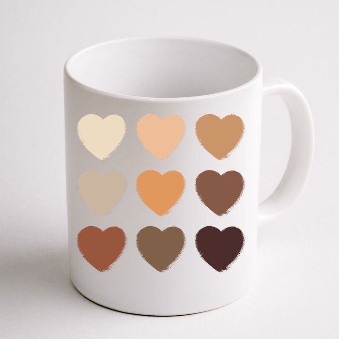 Diversity Skintones Hearts Front & Back Coffee Mug