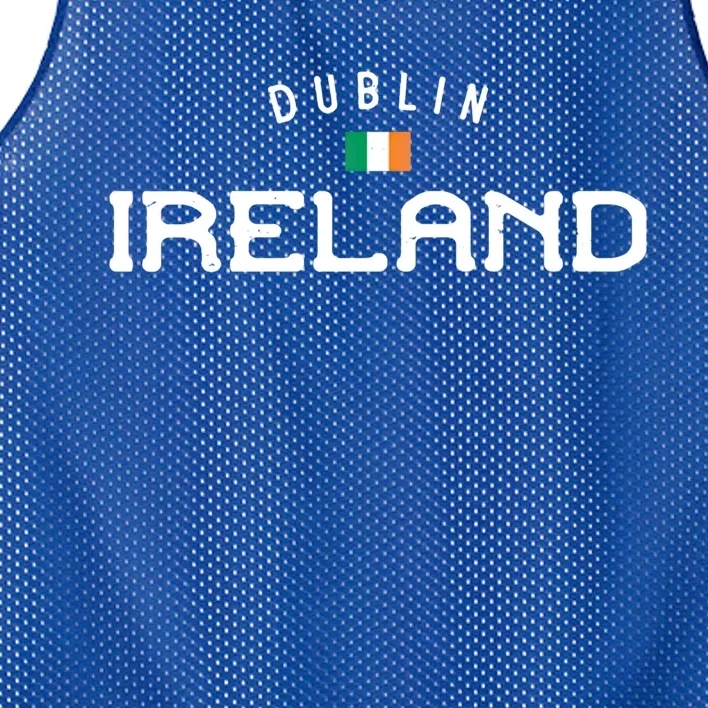 Dublin Ireland With Distressed Irish Flag Design Gift Mesh Reversible Basketball Jersey Tank