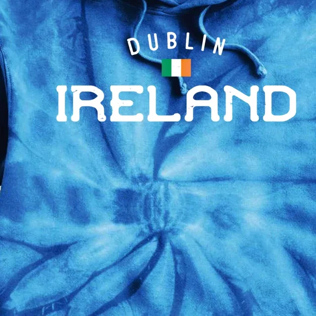 Dublin Ireland With Distressed Irish Flag Design Gift Tie Dye Hoodie