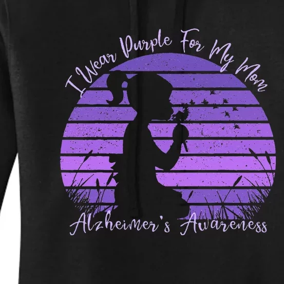 Dandelion I Wear Purple For My Mom Alzheimers Awareness Women's Pullover Hoodie