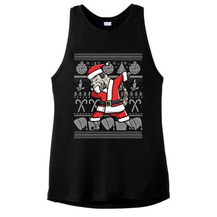 Dabbing Irish Wolfhound Dab Dance Funny Dog Christmas Gift Ladies Tri-Blend Wicking Tank