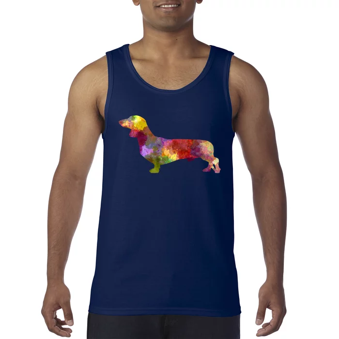 Dachshund In Watercolor Tank Top