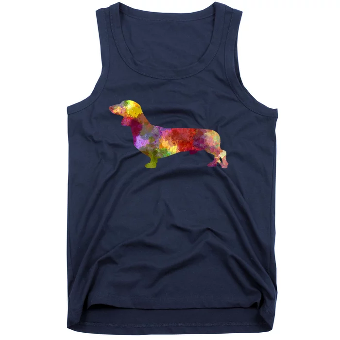 Dachshund In Watercolor Tank Top