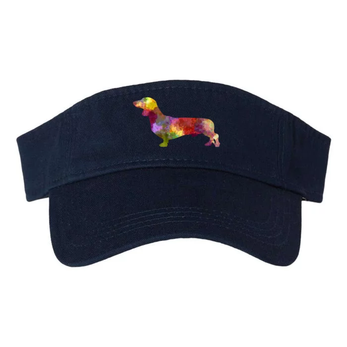 Dachshund In Watercolor Valucap Bio-Washed Visor