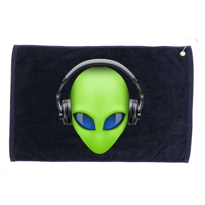 DJ Alien Headphones Grommeted Golf Towel