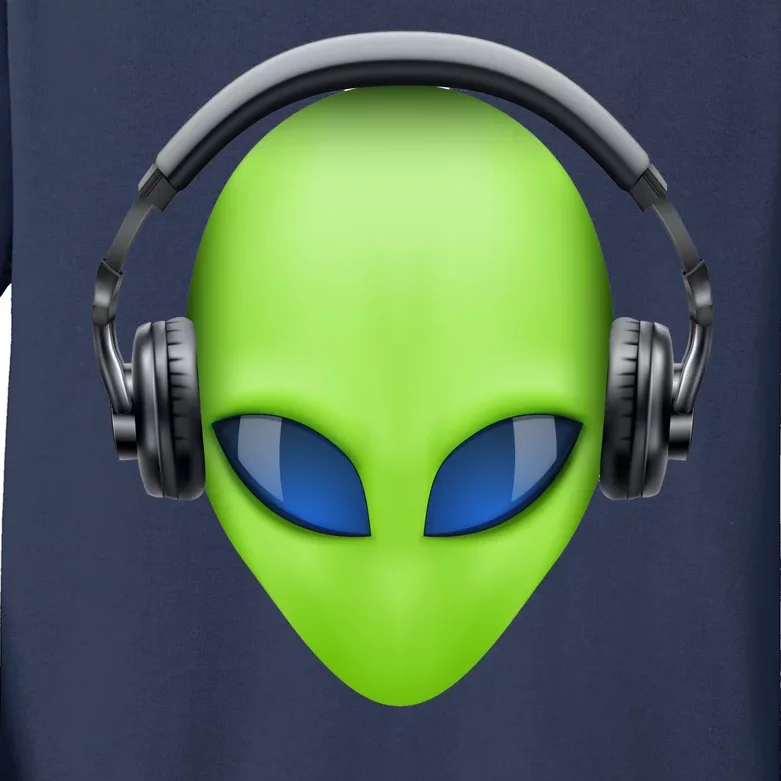 DJ Alien Headphones Kids Long Sleeve Shirt