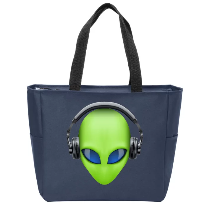 DJ Alien Headphones Zip Tote Bag