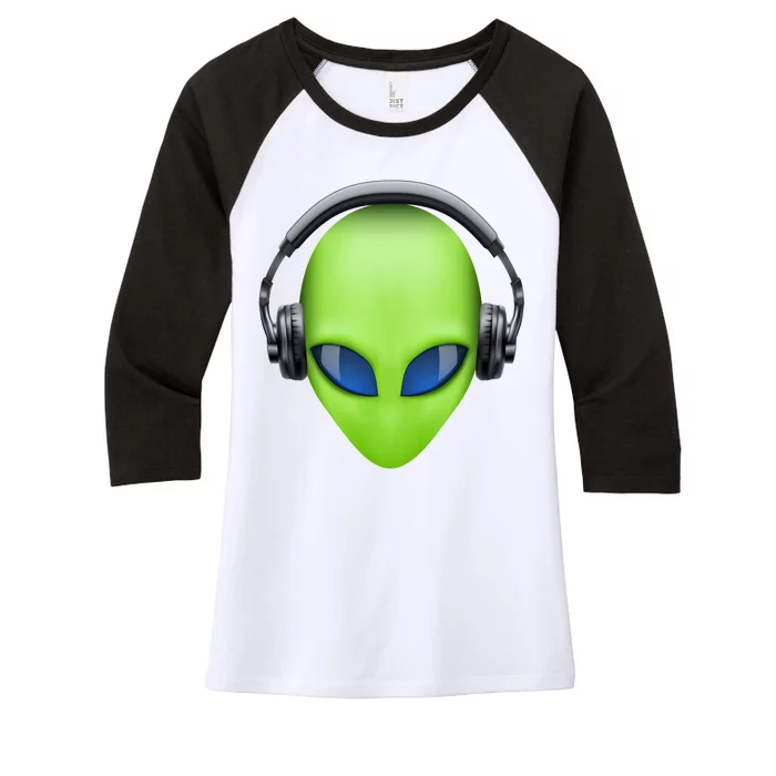 DJ Alien Headphones Women's Tri-Blend 3/4-Sleeve Raglan Shirt