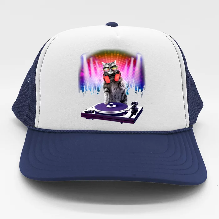 DJ Cat Turntable Mixer Trucker Hat