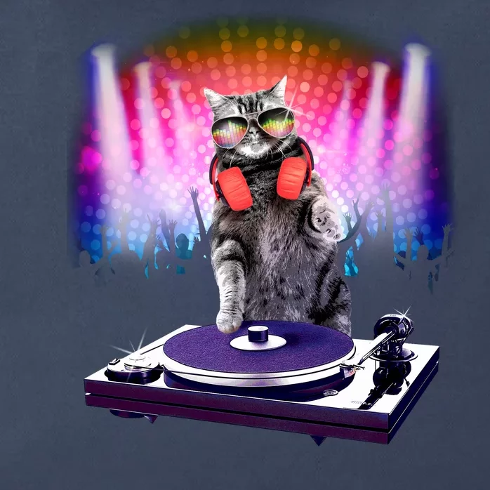 DJ Cat Turntable Mixer Zip Tote Bag