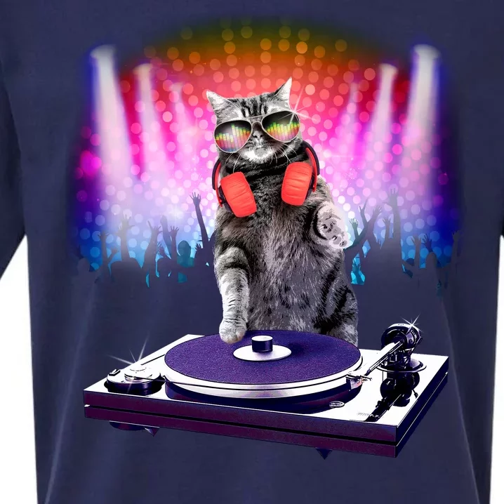 DJ Cat Turntable Mixer Sueded Cloud Jersey T-Shirt