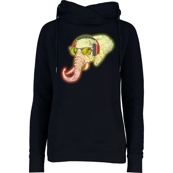 DJ Elephant Womens Funnel Neck Pullover Hood