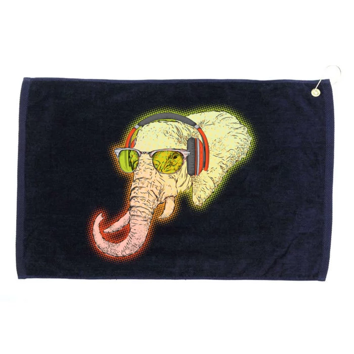 DJ Elephant Grommeted Golf Towel