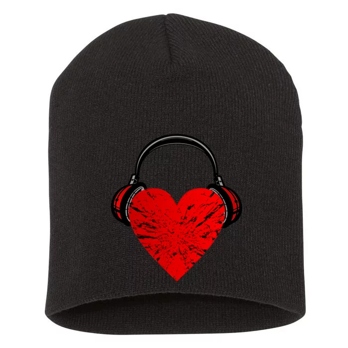 DJ Heart Music Short Acrylic Beanie