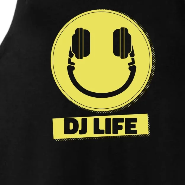 Dj Life Smiley Face Ladies Tri-Blend Wicking Tank