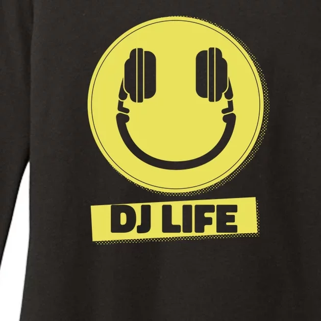 Dj Life Smiley Face Womens CVC Long Sleeve Shirt