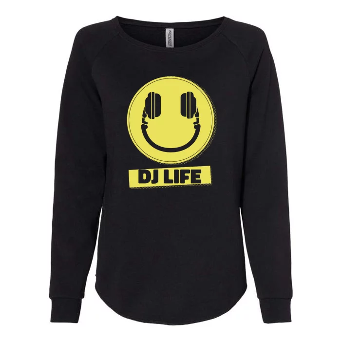 Dj Life Smiley Face Womens California Wash Sweatshirt