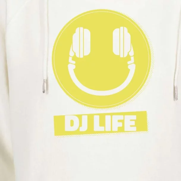 Dj Life Smiley Face Womens Funnel Neck Pullover Hood