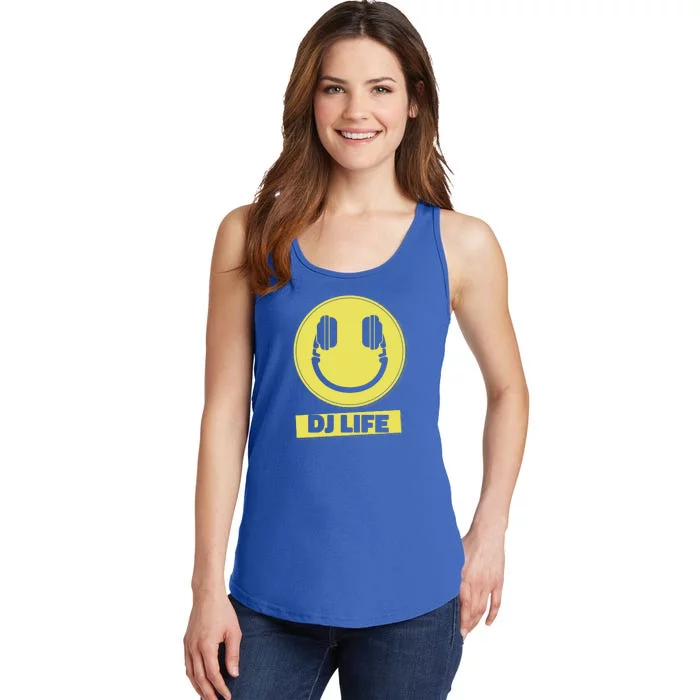 Dj Life Smiley Face Ladies Essential Tank