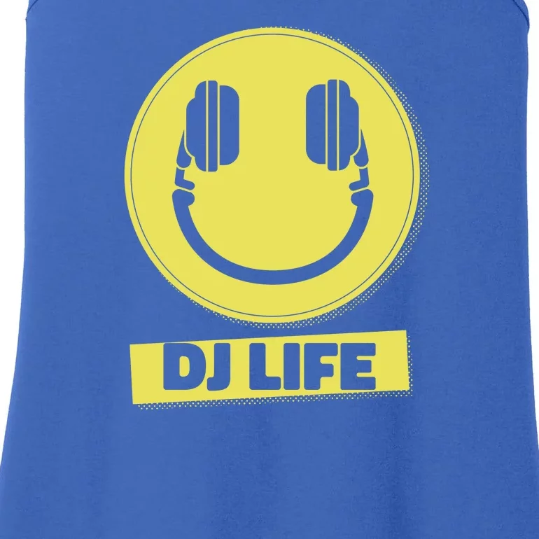 Dj Life Smiley Face Ladies Essential Tank