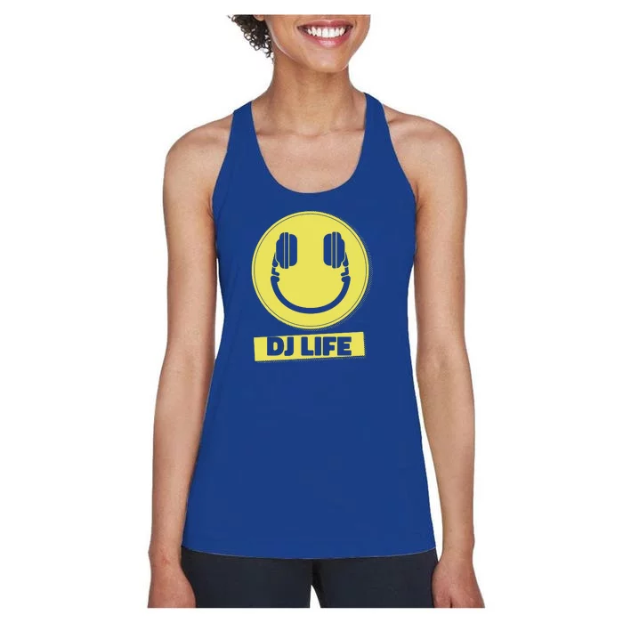 Dj Life Smiley Face Women's Racerback Tank