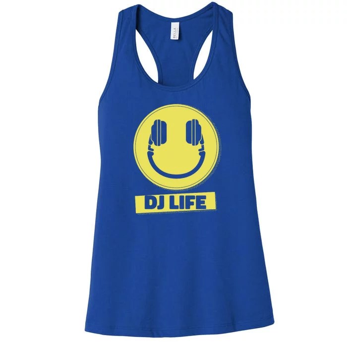 Dj Life Smiley Face Women's Racerback Tank