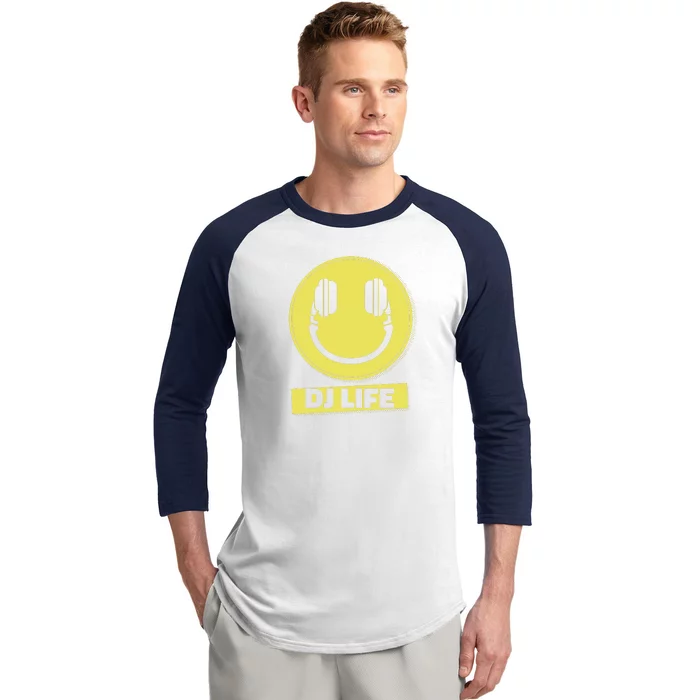 Dj Life Smiley Face Baseball Sleeve Shirt