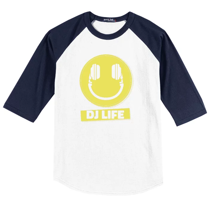 Dj Life Smiley Face Baseball Sleeve Shirt